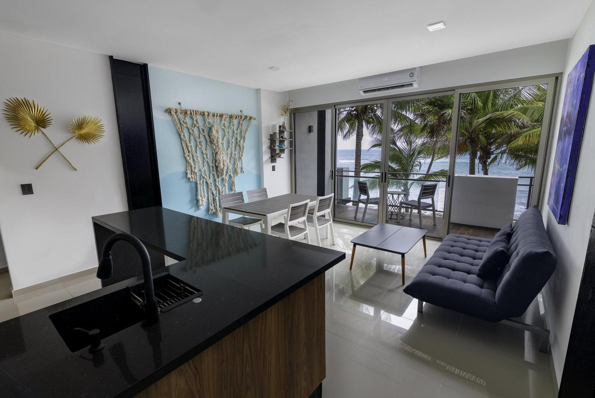 Angelina 28 Beachfront And Family Apartments - Modern And Relaxing Long Stays - 20 Min From Cancun Airport 푸에르토 모렐로스 외부 사진