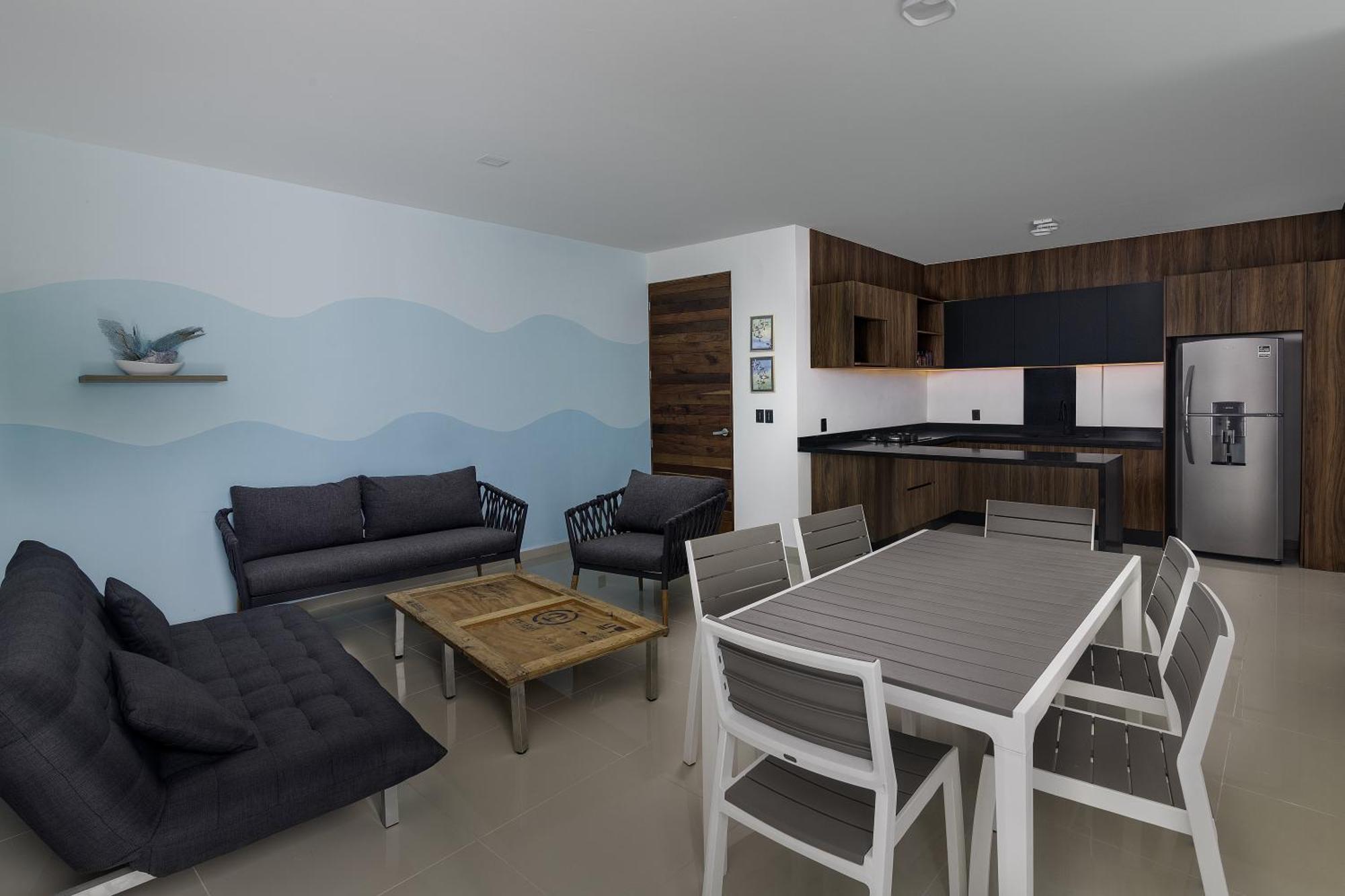 Angelina 28 Beachfront And Family Apartments - Modern And Relaxing Long Stays - 20 Min From Cancun Airport 푸에르토 모렐로스 외부 사진